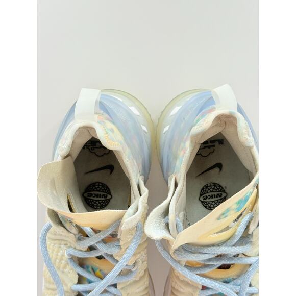 Nike Lebron 18 Mens Size 7 Ivory Blue Tint Play for the Future Shoes CW3156-400 - Picture 4 of 8